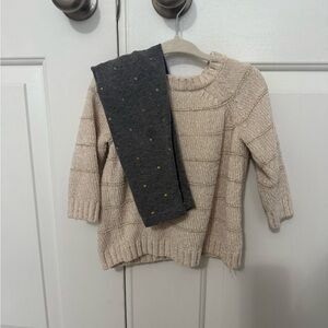Jessica Simpson Cream and Gray Kids Matching Set